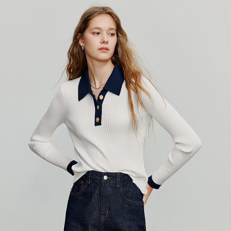 Chuyu Women's Color-Block Wool Blend Knit Sweater