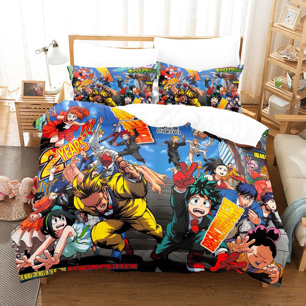 My 3D Cartoon Animation Bedding Microfiber Polyester Cotton 90G Duvet Set Three-Piece Set