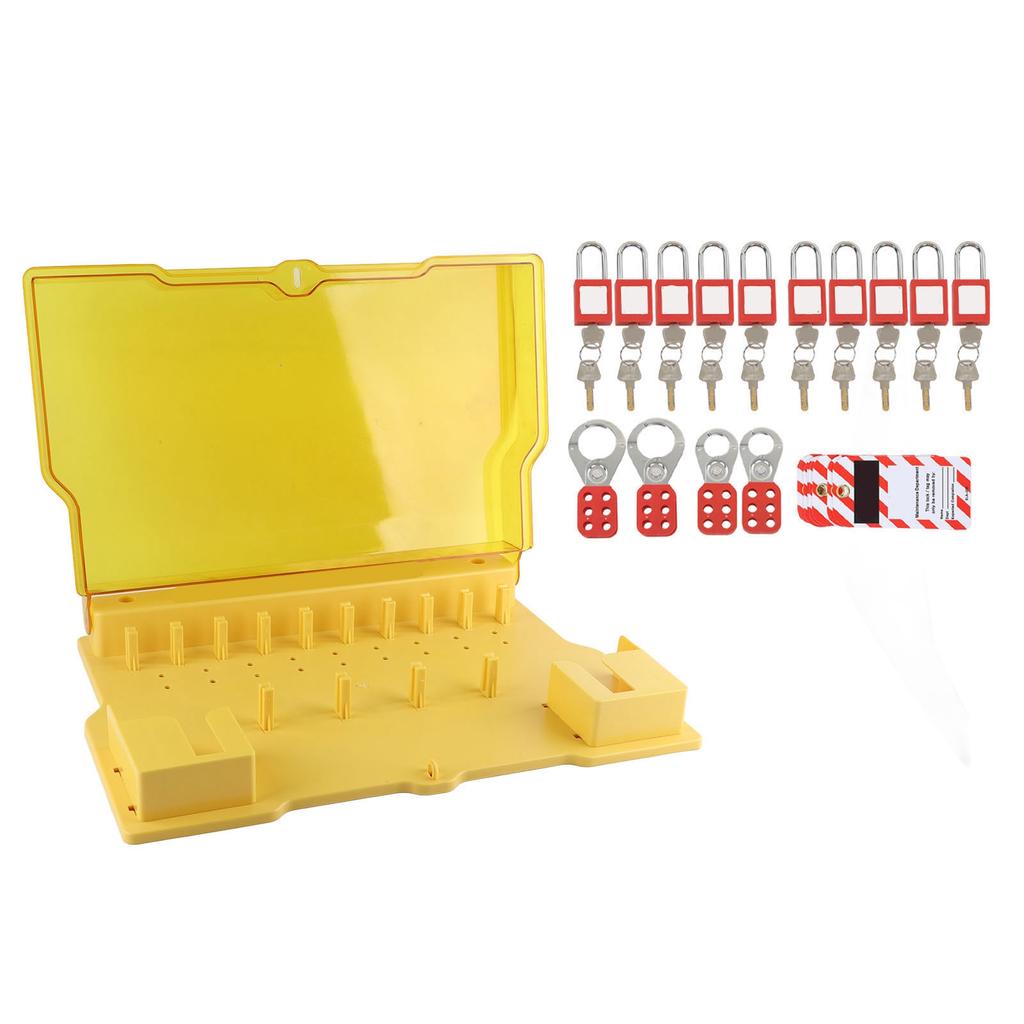 Lockout Tagout Station 10 Padlock 20 Key 10 Tag 4 Buckle Lockout Station with Cover