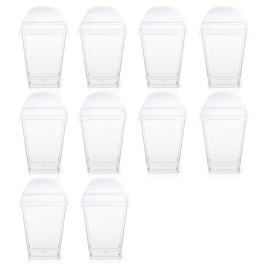 10Pcs Reusable Dessert Cups with Lids Clear Plastic Mousse Cups for Pudding Cheesecake Stackable Dessert Bowls for Parties Events