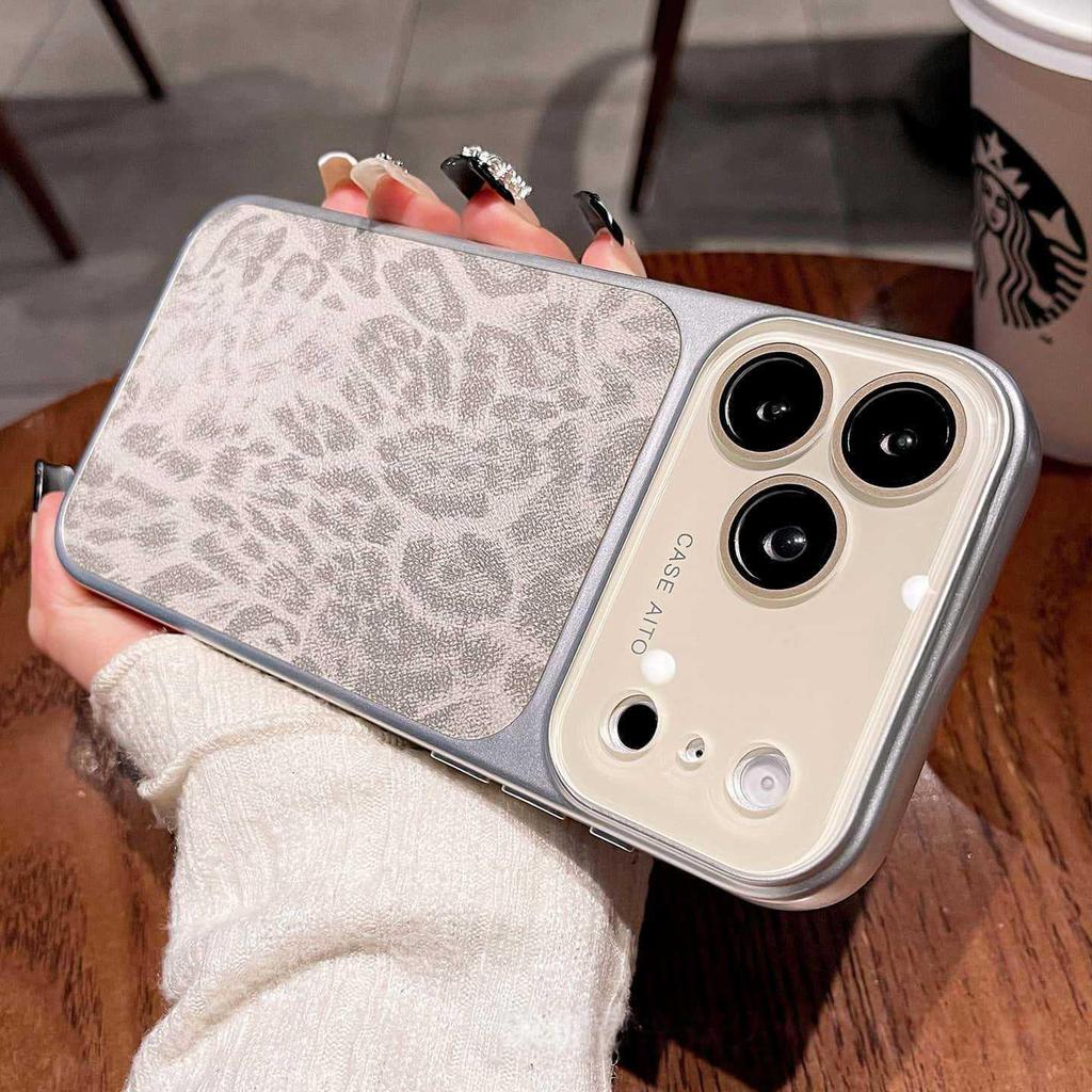 Чехол для iPhone 17 Pro Max с принтом под леопардовую кожу, с большим окном и полной защитой от падений