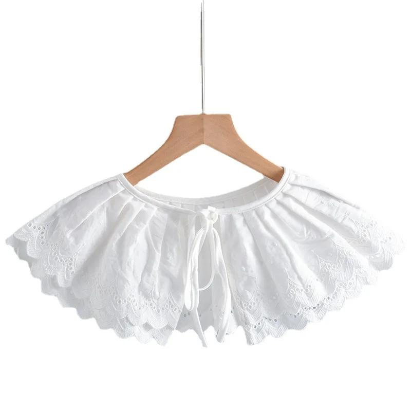 Галстуки с ажурным цветочным воротником для женской рубашки, съемный воротник, лацкан, блузка, полурубашка, регулируемый декоративный фальшивый воротник