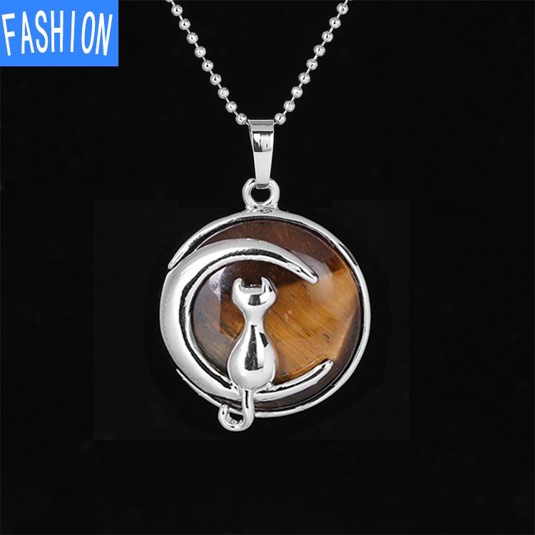 Простое темпераментное ожерелье с подвеской в виде лунного кота