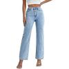Women's Jeans Pants Beading High Waist Casual Straight Pants for Women Streetwear Elegant Splice Denim Female Trousers