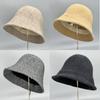 Wool Fisherman's Hat Children Autumn and Winter Versatile Bucket Hat Tide Japanese Face Covering Knitted Wool Basin Hat Internet Celebrity Tide