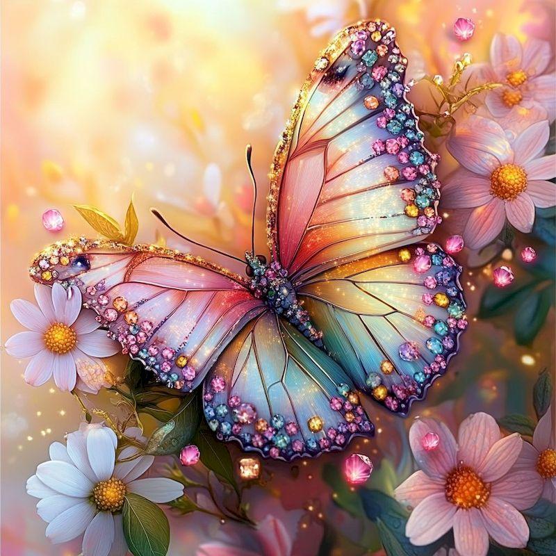 5D Алмазная мозаика Искусство Животные Вышивка крестом Алмазная картина Полная дрель Квадратная бабочка Стразы Картины Home Decora