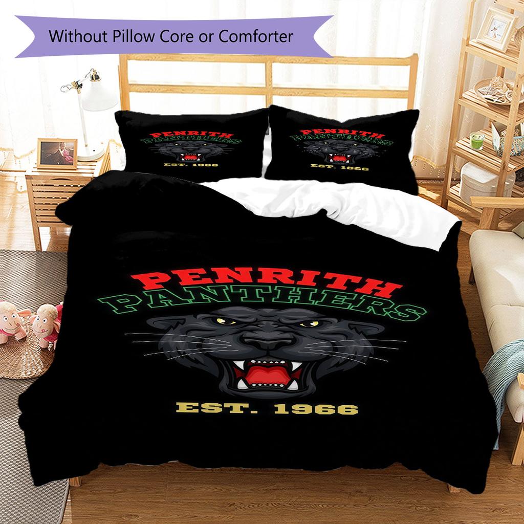 Penrith Panthers Spirit Bedding Quilt Set Quilt Cover Pillowcase Home Decoration Birthday Gift (1 * duvet cover + 2 * pillowcase, without core)