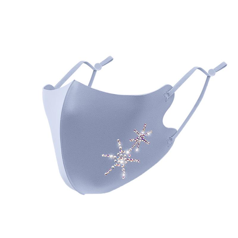 Моющаяся регулируемая алмазная маска: Дышащая, охлаждающая, противопылевая, солнцезащитная маска Ice Silk