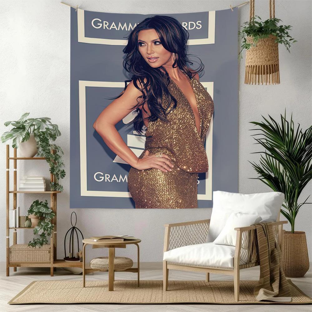 Kim Kardashian1 Wall Decor Tapestry Art For Pet Memorial Birthdaywedding Party Backdrop Family Gift
