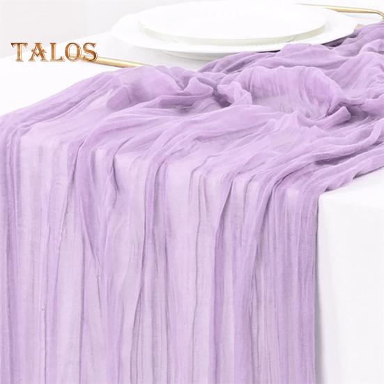 Дорожка для стола на День благодарения, марлевая, в стиле бохо, плиссированная, однотонная, устойчивая к пятнам, многоразовая, для защиты стола, украшение, дорожка для банкета, выпускного вечера