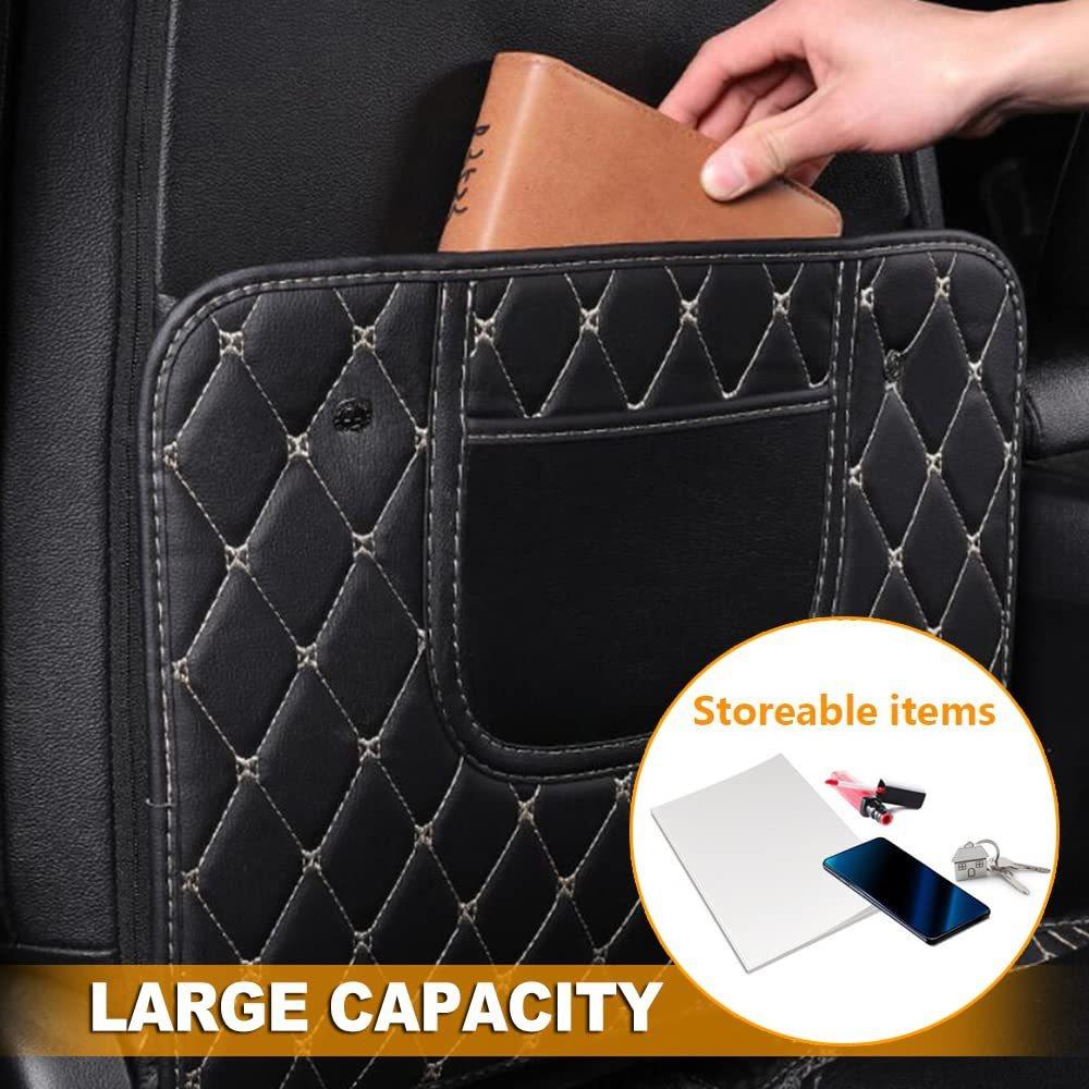 Противоударный коврик на спинку автомобильного сиденья из искусственной кожи с сумкой для хранения, защита от грязи, автоматические противоударные подушечки