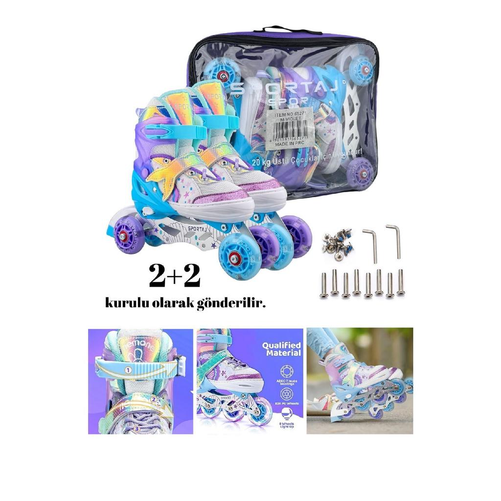 Светящийся защитный шлем для скейтбординга «Русалка», силиконовое колесо для катания на коньках 2 2 для девочек, футболка 3 в 1 с сумкой для переноски