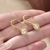 New Anniversary Gift Classic 6.5mm 1.0ct Natural Moissanite Earrings Piercing Huggies Dangle Hook Earrings for Women