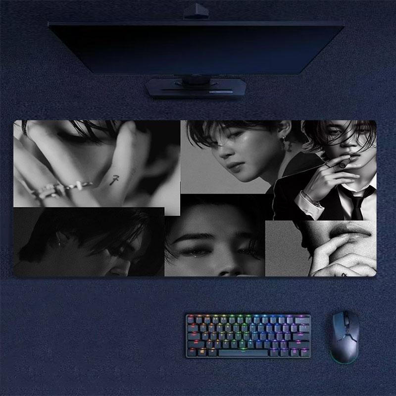 Jimin Mouse Pad, Large Gaming Desk Mat, Non-slip XXL Mousepad for Laptop & Tablet, Mini PC Playmat with Stitched Edges