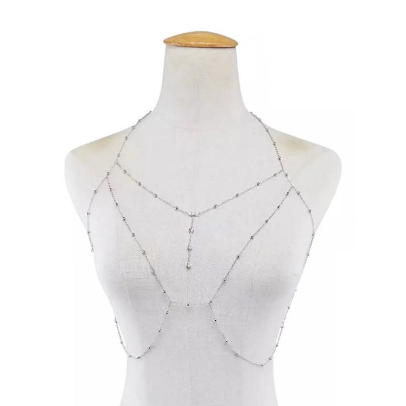 Ladies Charm Body Chain Shiny Sexy Style Hollow Bikini Ladies Breast Chain Body Chain Decoration Jewelry