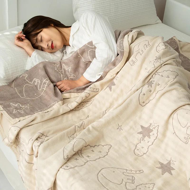 Новое двойное хлопковое одеяло для кроватей, марлевая простыня для дивана, одно крутое одеяло, мягкое дышащее удобное покрывало на кровать