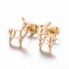 Серьги-гвоздики в стиле ретро из нержавеющей стали с милыми животными - рождественские серьги-гвоздики в виде птиц, кроликов и оленей