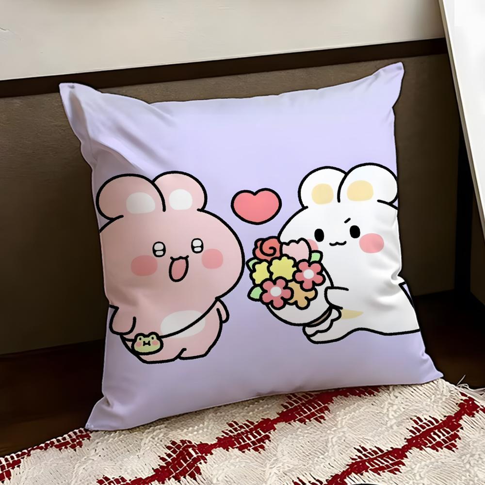 Asamimichaan Asleep Cushion Cover Reversible Soft Durable Pillow Cover Home Car MultiScene Use for Daily Comfort