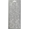 Peel-off Stickers - Silver - Leaves and Flowers - 1 Piece - Mixed - Adult