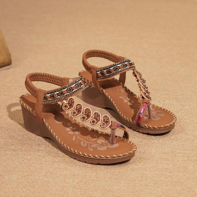 N Nü Летняя Платформа Новые Стразы Вечерний Ветер Клиновидные Босоножки с Открытым Носком