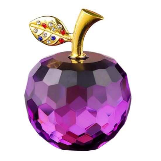 Стеклянные яблоки, фигурка, искусственный хрустальный фрукт, украшение, коллекционные полупрозрачные яблоки, украшение для домашнего офиса, приборной панели автомобиля