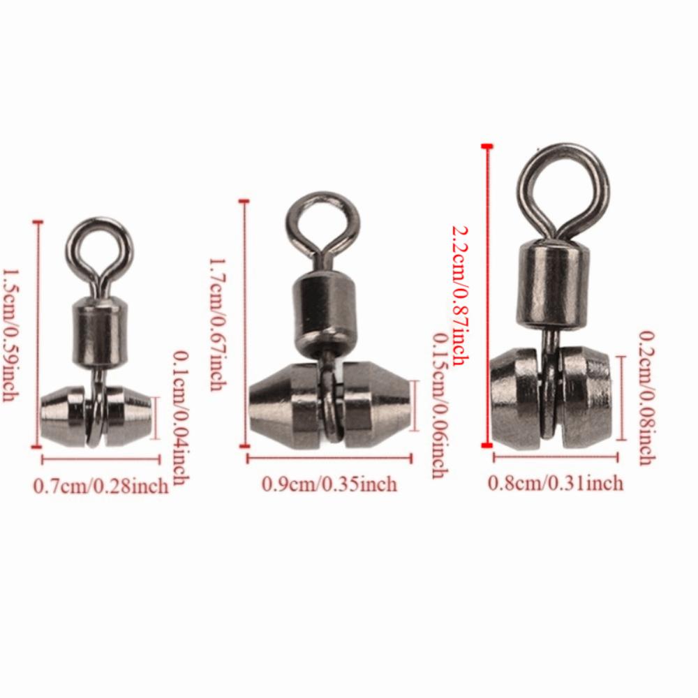 10pcs T Turn Fishing Connectors Mental Fishing Rolling Swivel Triple Swivel Cross Line Fishing
