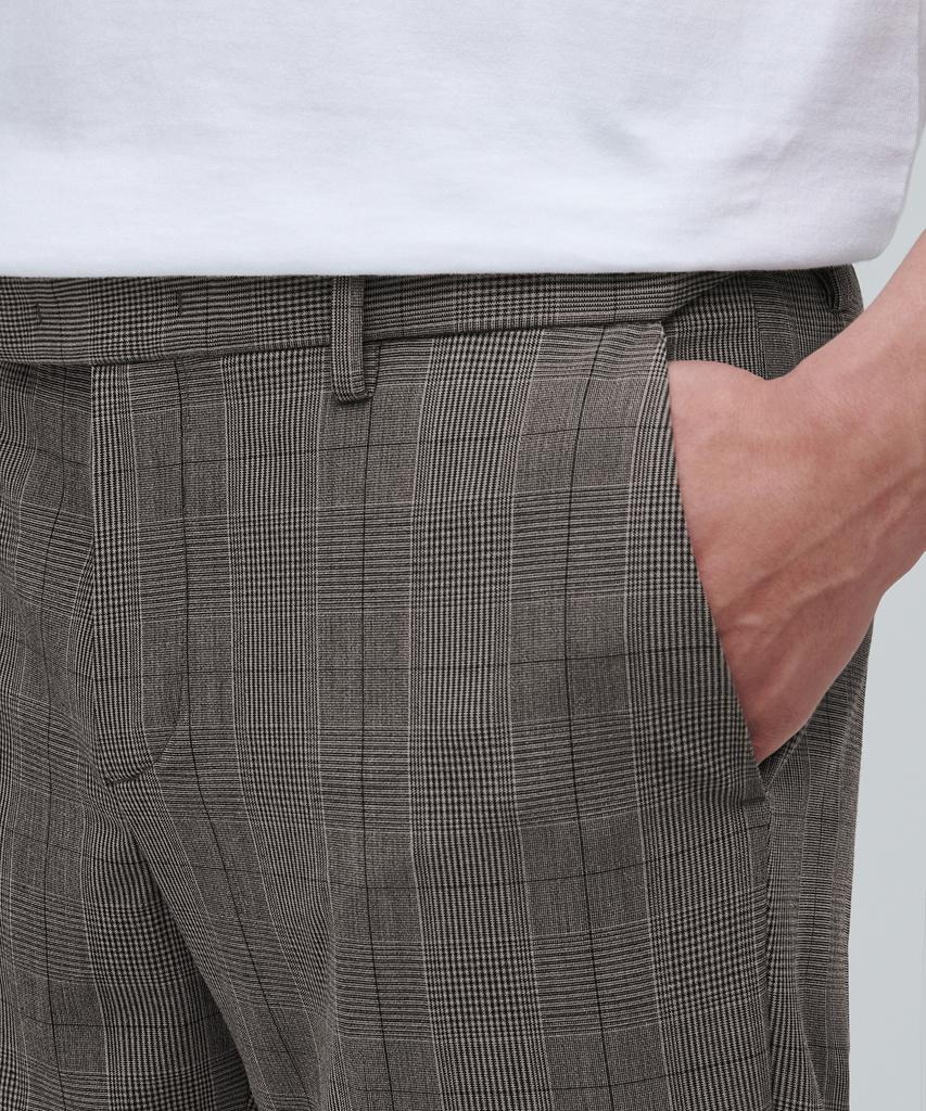 MUSINSA STANDARD Glen Check Tapered Hidden Banding Crop Slacks [Dark Beige]