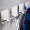 Stainless Steel Bathroom Robe Hooks Adhesive Wall Hook Towel holder Bathroom Kitchen Hardware Multi-Purpose Hanger Hook