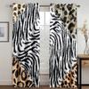 2 панели Золотой леопардовый принт Серпантин Шторы Спальня Гостиная От пола до потолка Окно Кухня Жалюзи Люверс Верх Бесплатная доставка