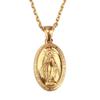 Stainless Steel Miraculous Medal Necklace 18K GP Gold Gold Coin Necklace Virgin Medal Pendant Exclusive BOX Included Men's Women's