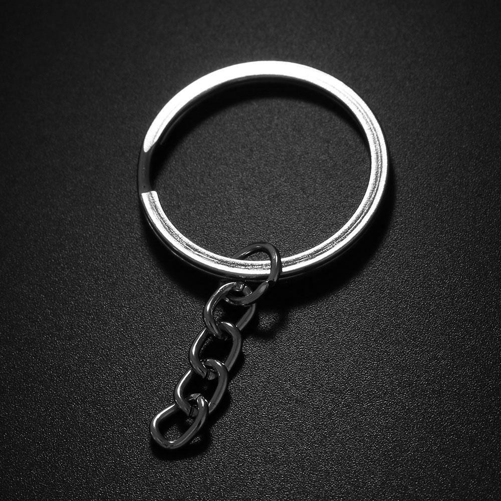 25mm NEW DIY Polished Silver Keychain Keyring Key Fob Short Chain