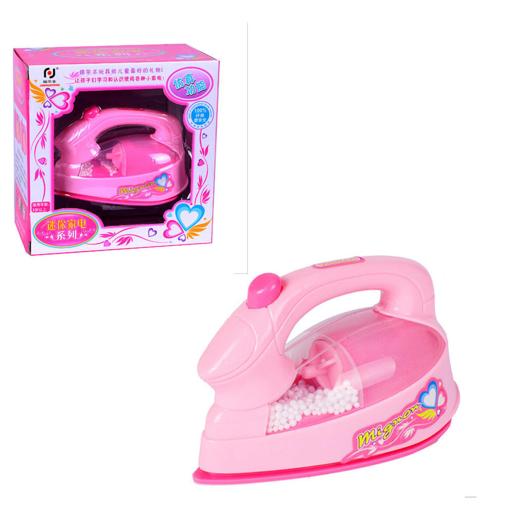 Plastic Pink Simulation Mini-Iron For Kids Pretend Play House Novelty Toy