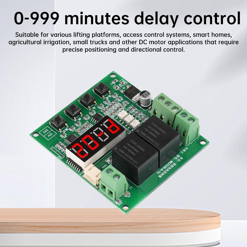 DC 12V/24V Motor Drive Controller Governor Forward/Reverse Rotation Control with Limit Timing Delay Overcurrent Stall Protection