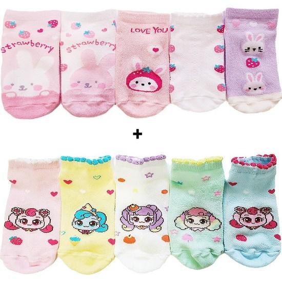 Sock House Children's Socks Girls' Socks Strawberry Tinny Pinkers (10 Types) Ankle Socks Daycare Children's Summer Socks, a Popular Character In Korea