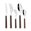 5Pcs Cutlery Set Western Stainless Steel Tableware Wooden Handle Dinnerware Knives Fork Spoons Silverware Kitchen Flatware Set
