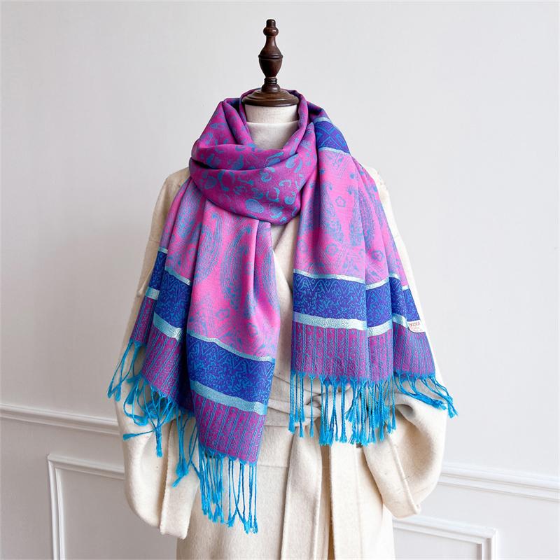 New Luxury Autumn Cashmere Pashmina Shawls Women Warm Jacquard Scarves Lady Wrap Foulard Poncho Echarpe Stoles Scarf