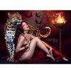 5D Diamond Painting Cross Stitch Pattern Diamond Embroidery Girls and Leopards Mosaic Resin