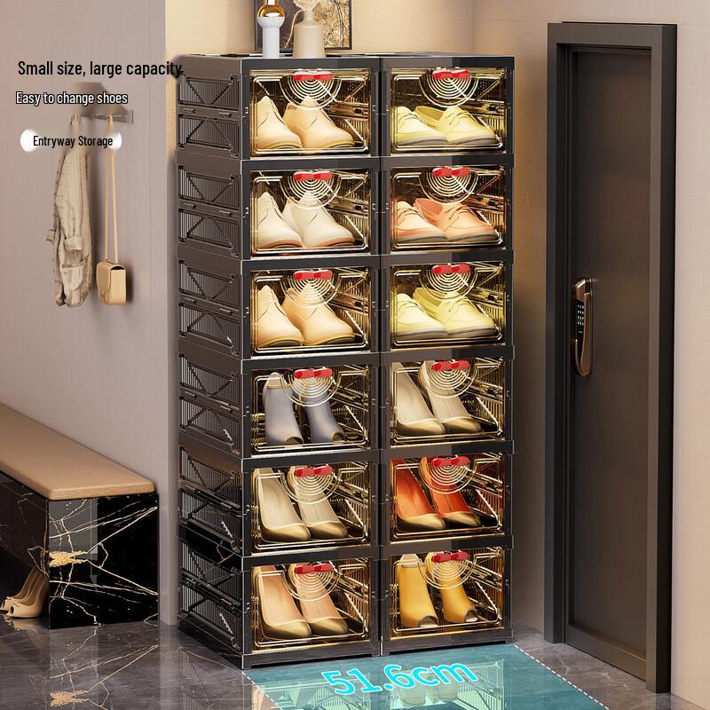 WEZHO Folding Shoe Cabinet Storage Box