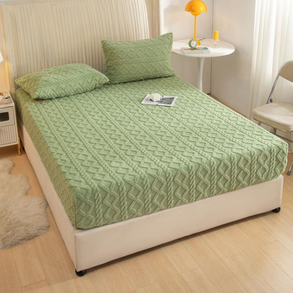 Фланелевые простыни, модные, однотонные, жаккардовые, удобные, мягкие, эластичные, утолщенные, теплые, пылезащитные, чехлы для матрасов