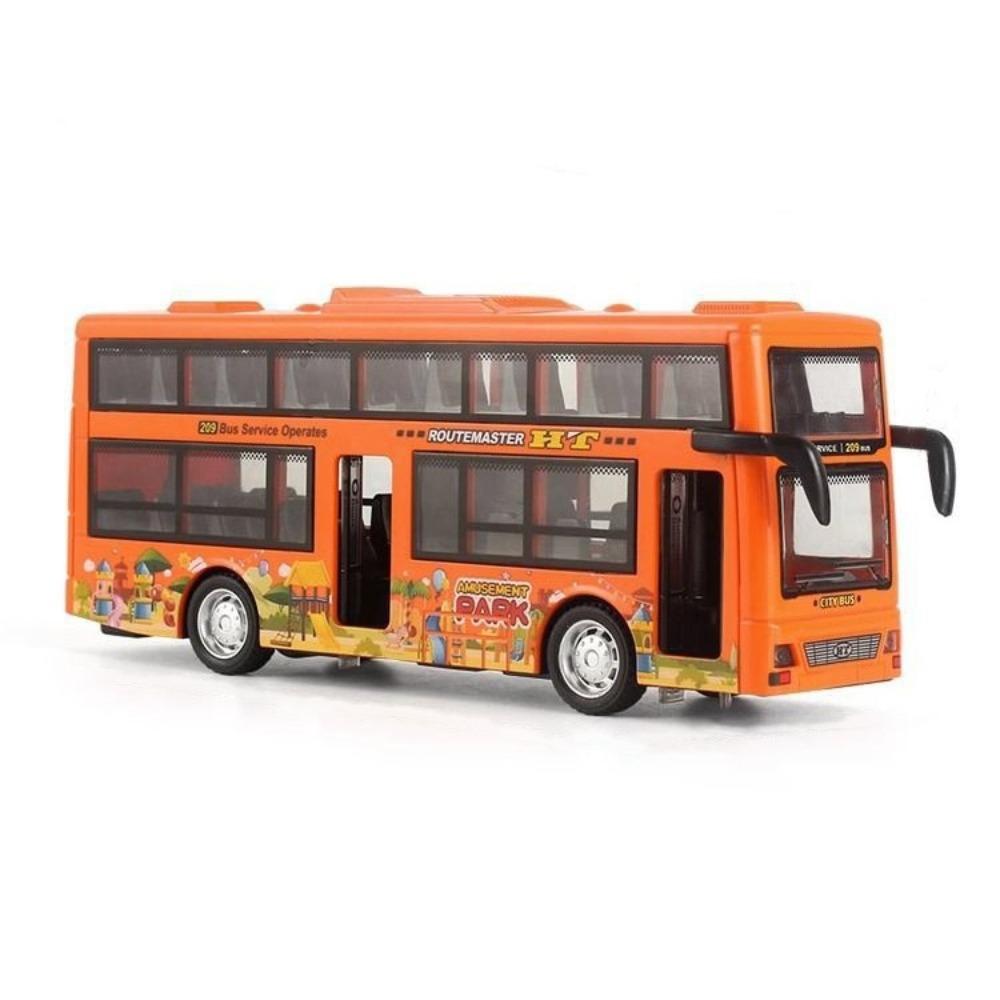 Friction Powered Double Decker Bus Model Open the Door Sightseeing Bus Model  Boys Toy