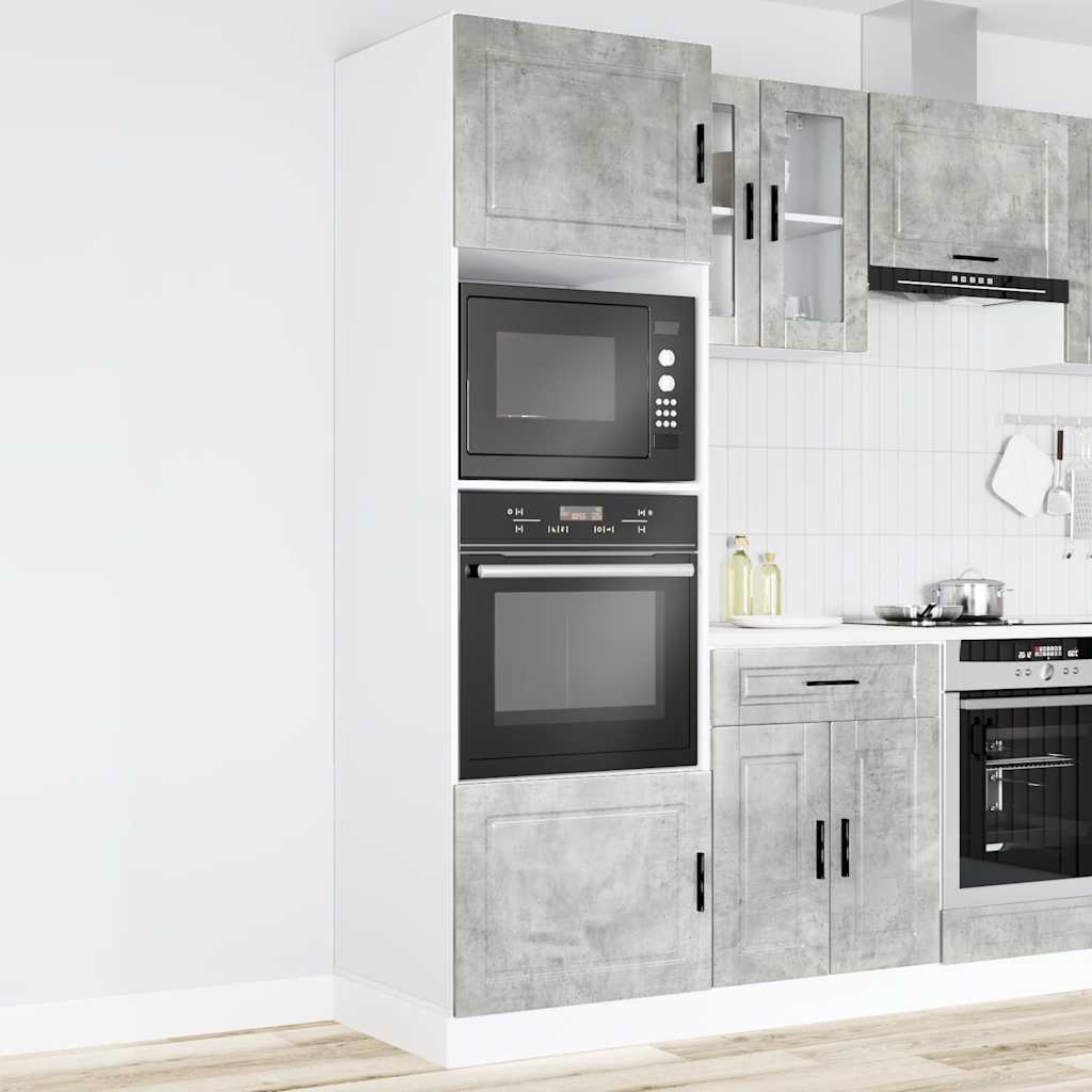 Oven Built in Cabinets 2 pcs Porto Series Concrete Grey Particleboard