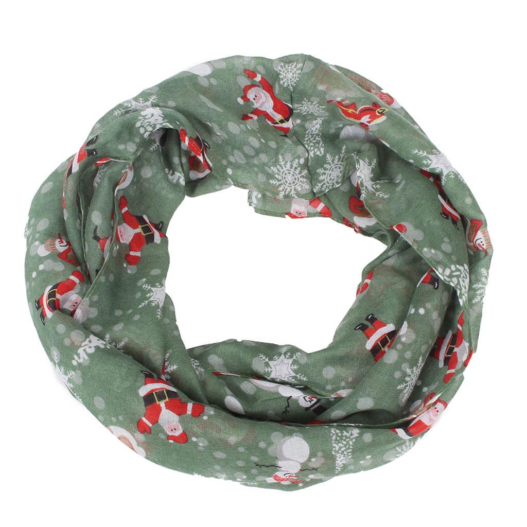 Рождественский женский шарф с изображением Санта-Снега и снеговика, солнцезащитный платок для женщин