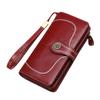 Genuine Leather Wallet for Womens  Large Capacity  Made From Oil Wax Cowhide  Nice and Elegant