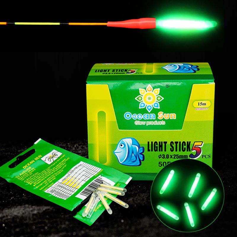 50Pcs Light Fishing Флуоресцентный поплавок Night Dark Glow Stick Night Fishing Tool