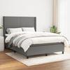3131266 vidaXL Bed with Box Spring and Mattress Dark Grey 140x190cm Fabric