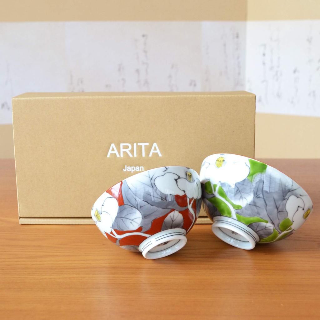 Чаша для чая Подарочная пара Стильная подарочная коробка Arita Ware Чаша для риса Yuka Сделано в Японии Парная
