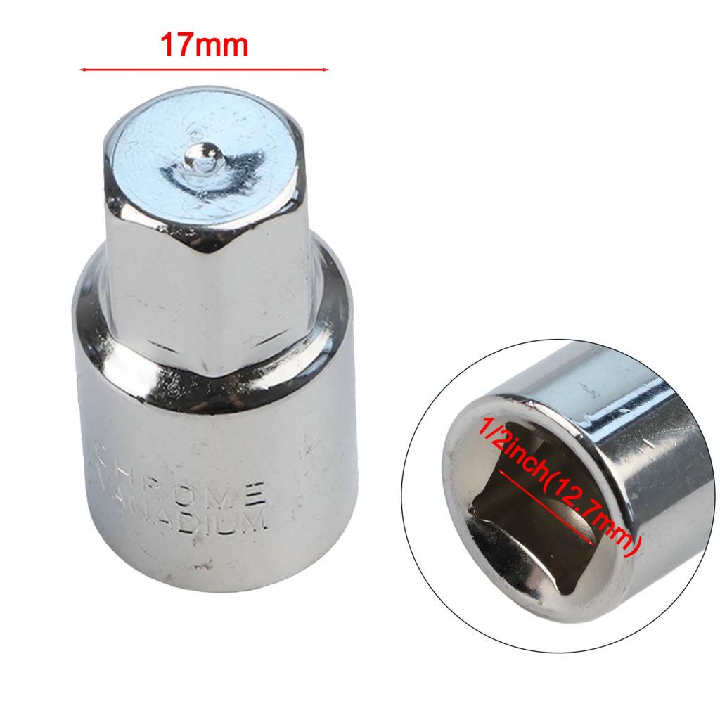 Professional 17mm Hex Socket Wrench Head Auto Repair Essential