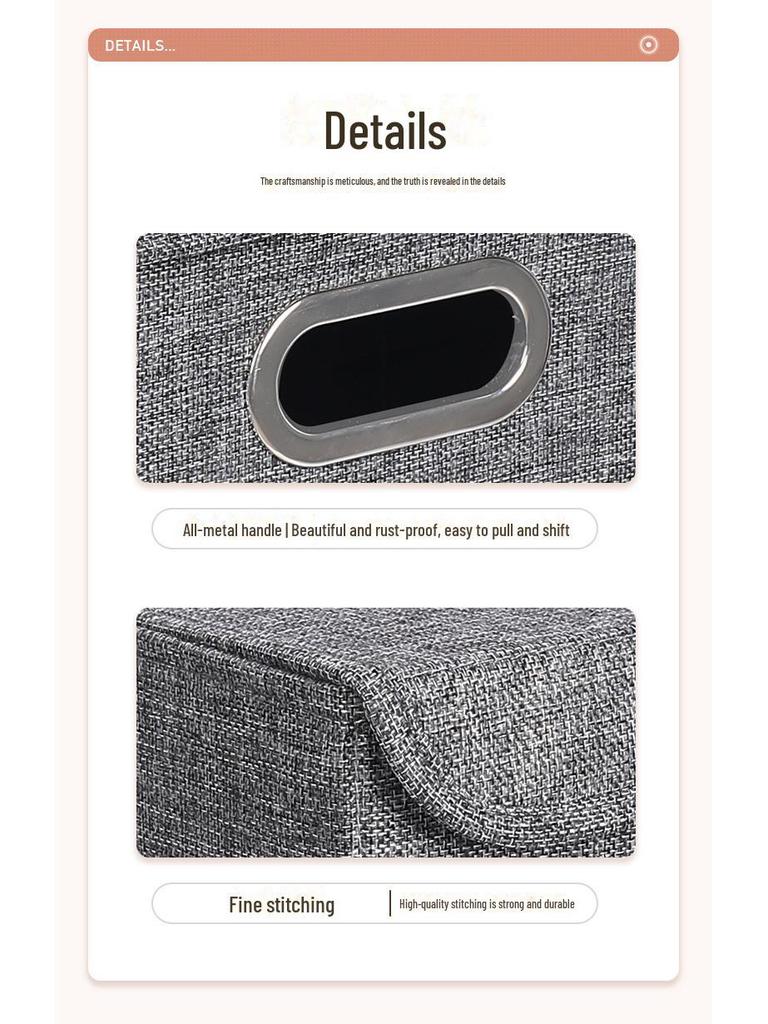 Большой складной ящик для хранения одежды из хлопка и льна с цельным чехлом