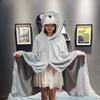 Cute Cartoon Cape Blanket Flannel Lazy Shawl Cape Student Hooded Home Office Nap Blanket