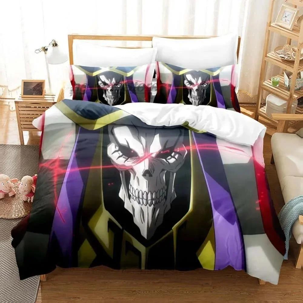 Модный Комплект Постельного Белья OVERLORD Односпальный Twin Full Queen King Размер Комплект для Кровати Взрослый Ребенок Спальня Пододеяльник Комплекты 3D Печать Скелет Аниме